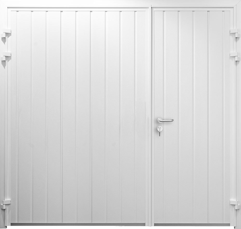 CarTeck Standard Rib Side Hinged Garage Door - Asymmetric Horizontal