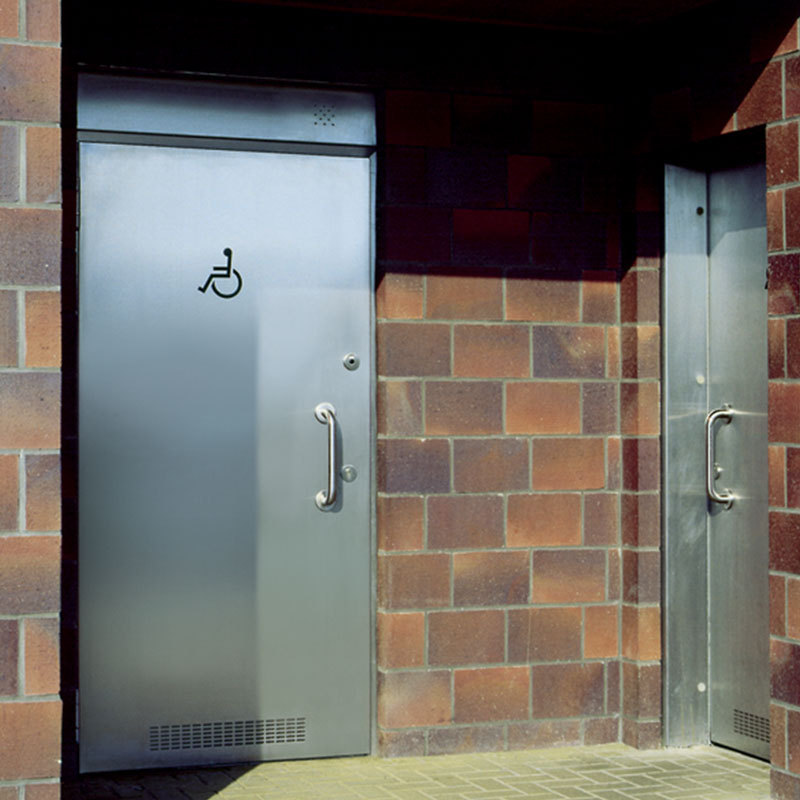 Public toilet facility at a service station