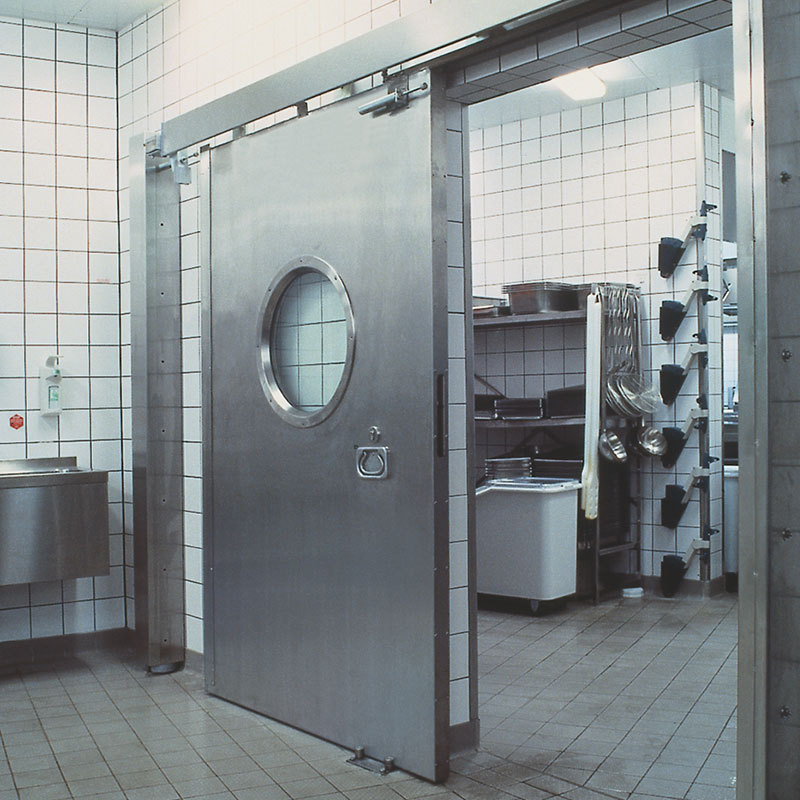 Fire sliding door in a commercial kitchen