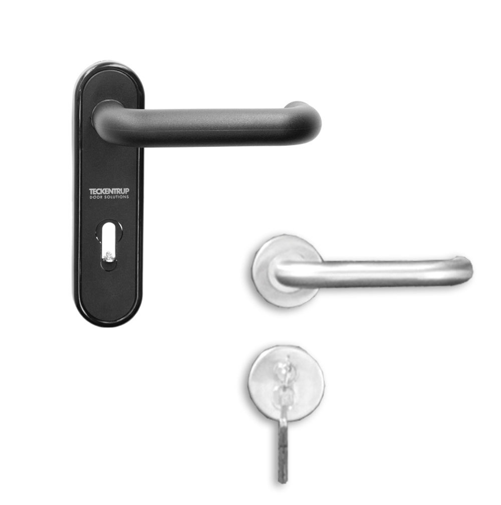 Teckentrup 62 Swing Secure Standard Black Handle (Left) Stainless Steel Handle(Right)