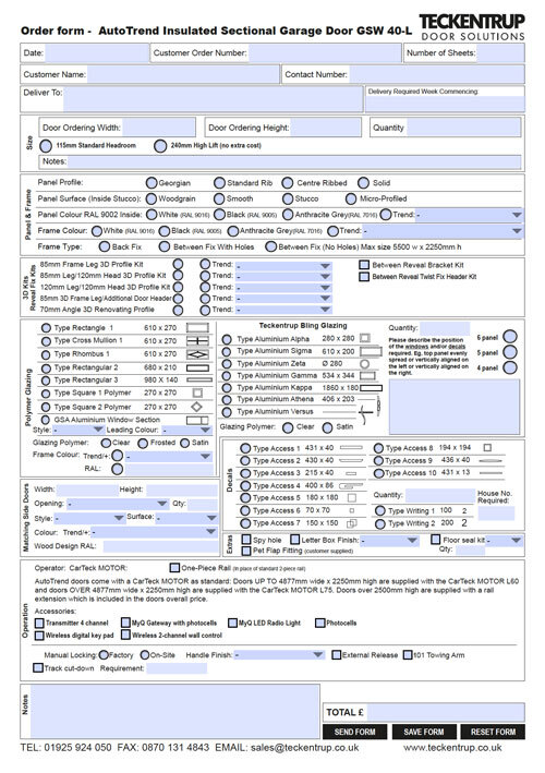 CarTeck AutoTrend Sectional GSW 40-L (Order Form) cover