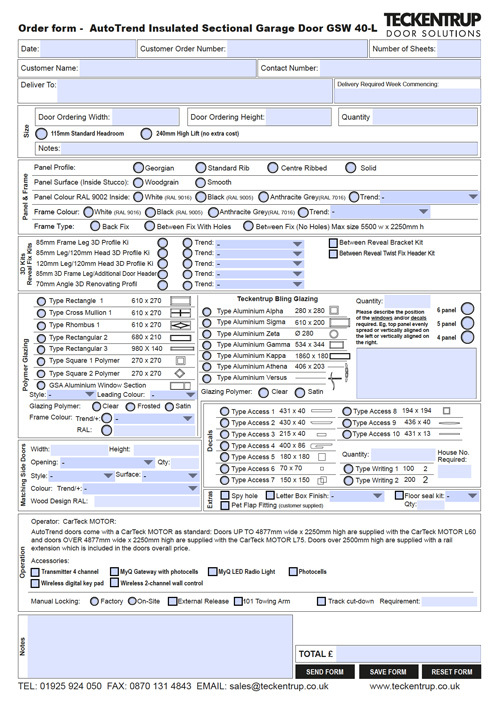 CarTeck AutoTrend Sectional GSW 40-L (Order Form) cover