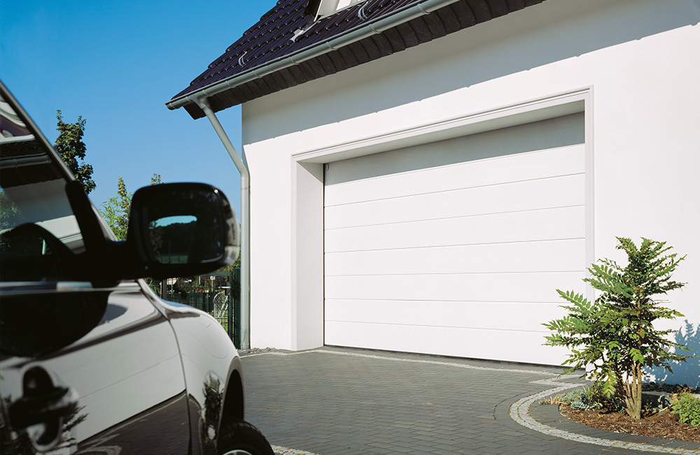 CarTeck Insulated Centre Rib Sectional Garage Door - Smooth White RAL 9016