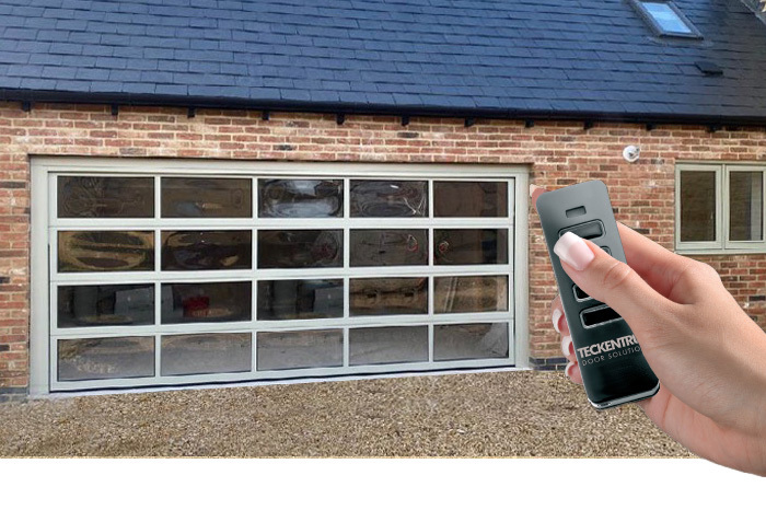 An elegant, ultra-contemporary garage door