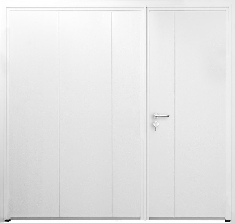 CarTeck Solid Side Hinged Garage Door - Vertical Asymmetric