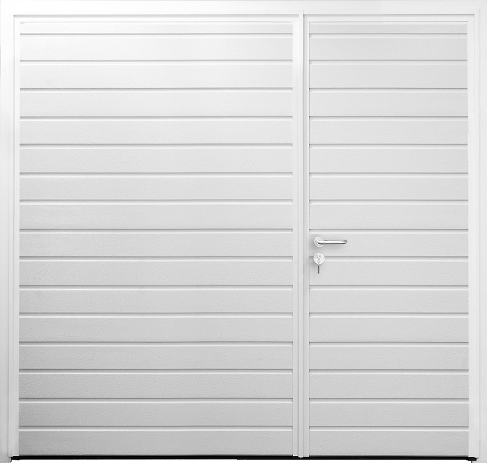 CarTeck Insulated Standard Rib Side Hinged Garage Door - Asymmetric Vertical