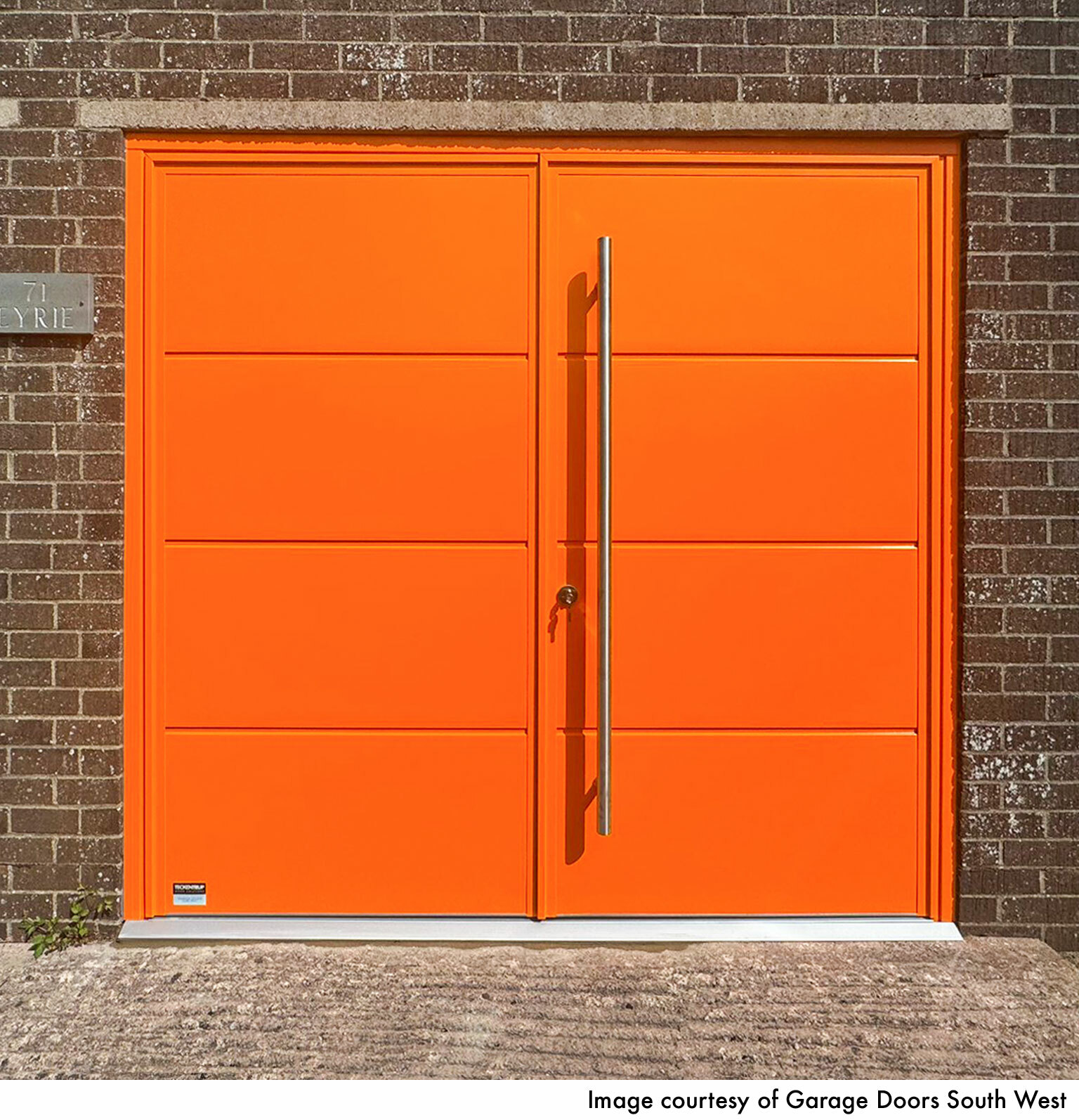 CarTeck Insulated Solid Side Hinged Garage Door - Smooth Special RAL with Stainless Steel D-Handle