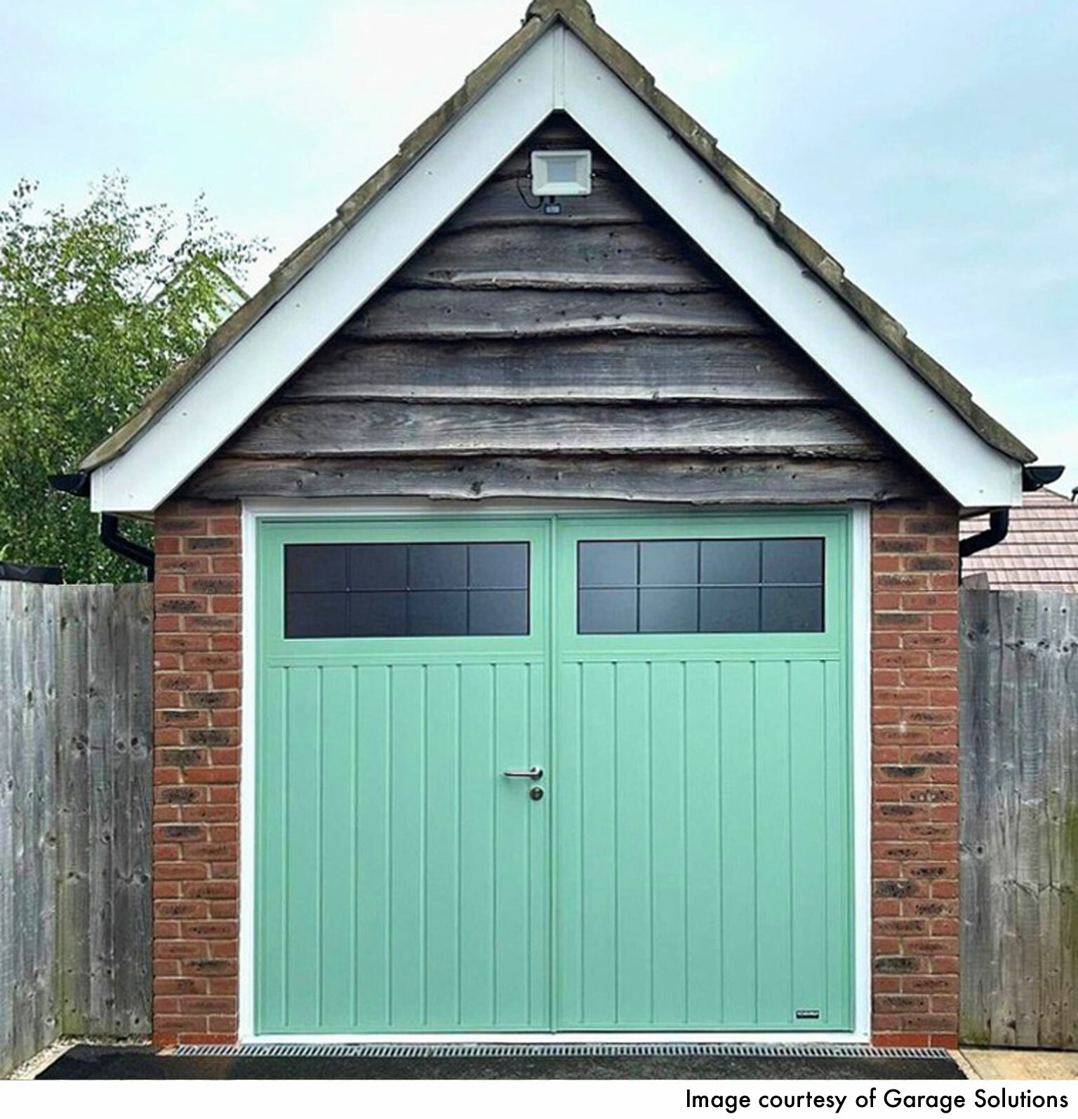 CarTeck Insulated Traditional Side Hinged Garage Door - Smooth Chartwell Green