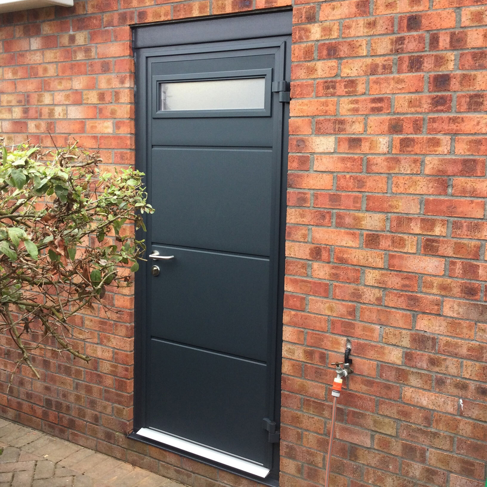 Teckentrup Carteck Side Hinged Side Door Solid Horizontal Smooth In Anthracite With Rectangle 3