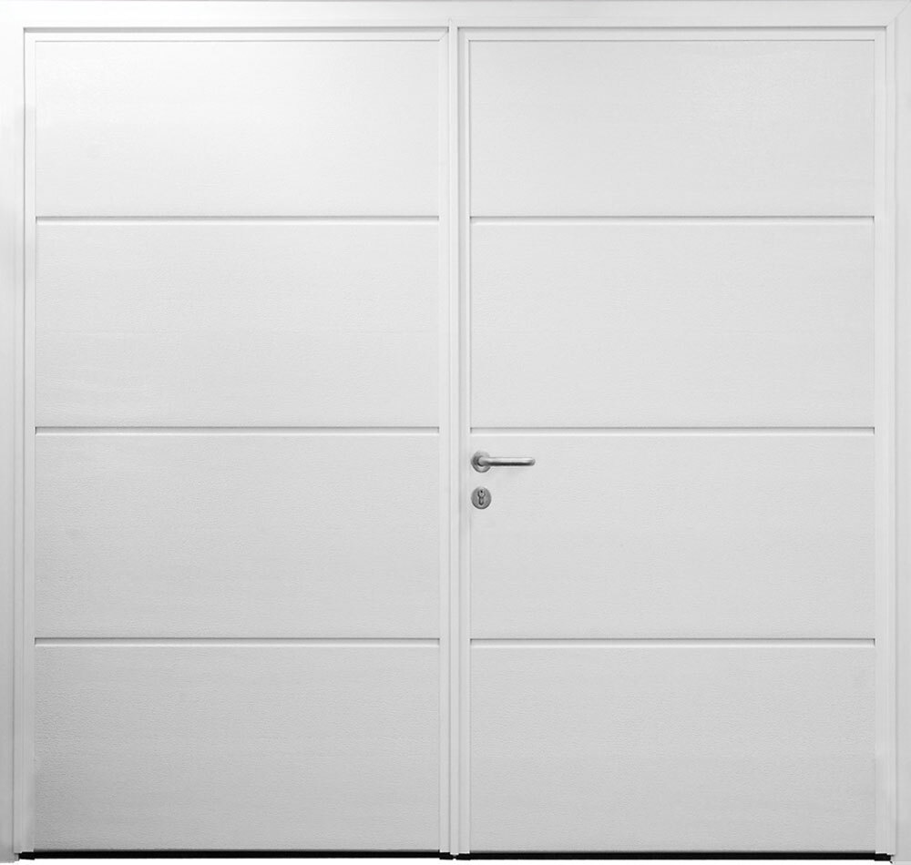 Teckentrup Car Teck Side Hinged Solid Horizontal White
