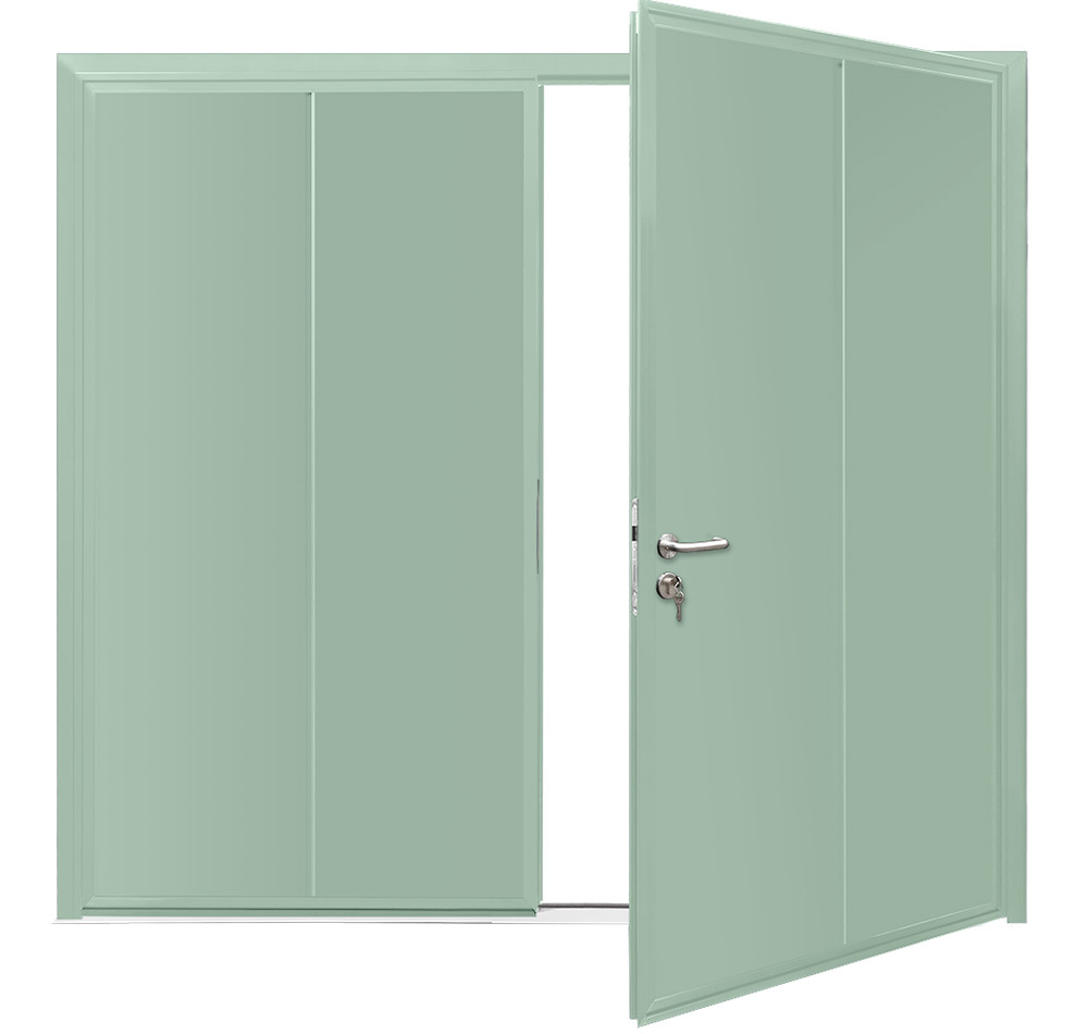 Teckentrup Insulated CarTeck Side Hinged Solid Vertical Chartwell Green
