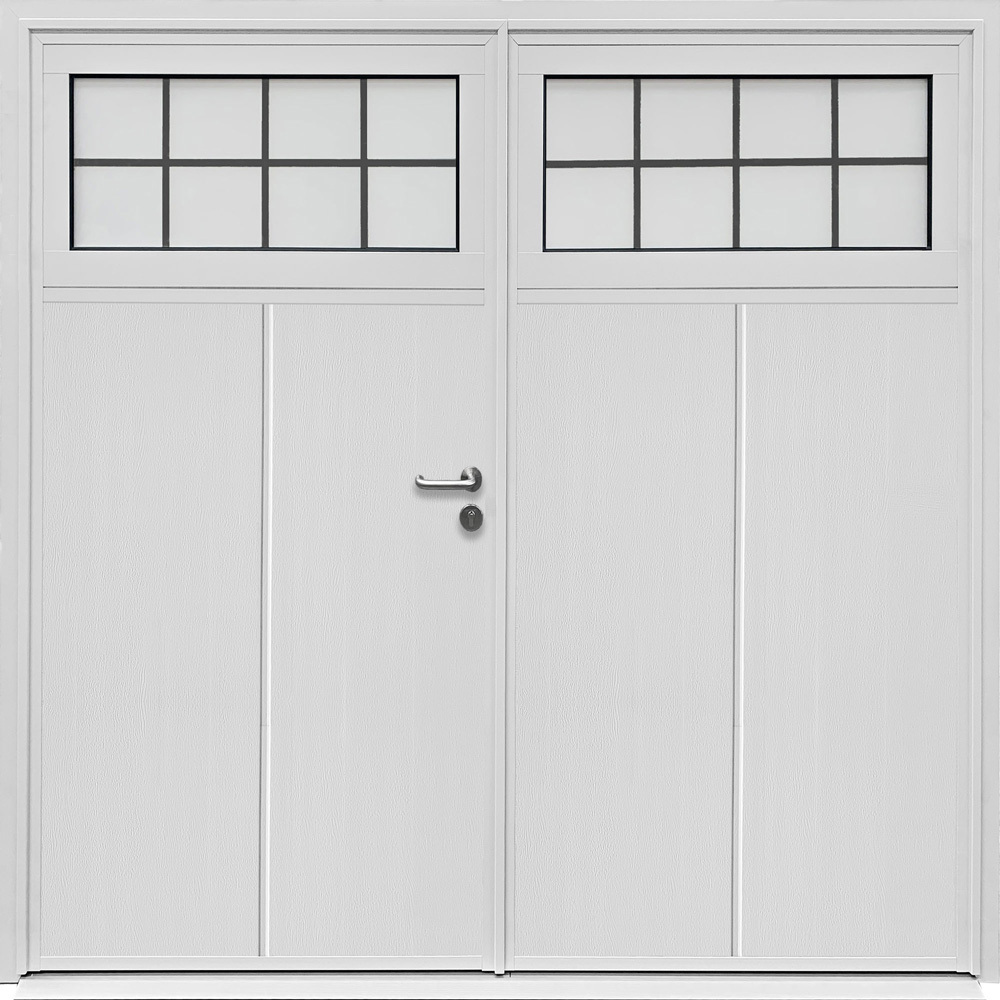 Carteck Traditional Side Hinged Garage Door - Solid Ribbed Vertical