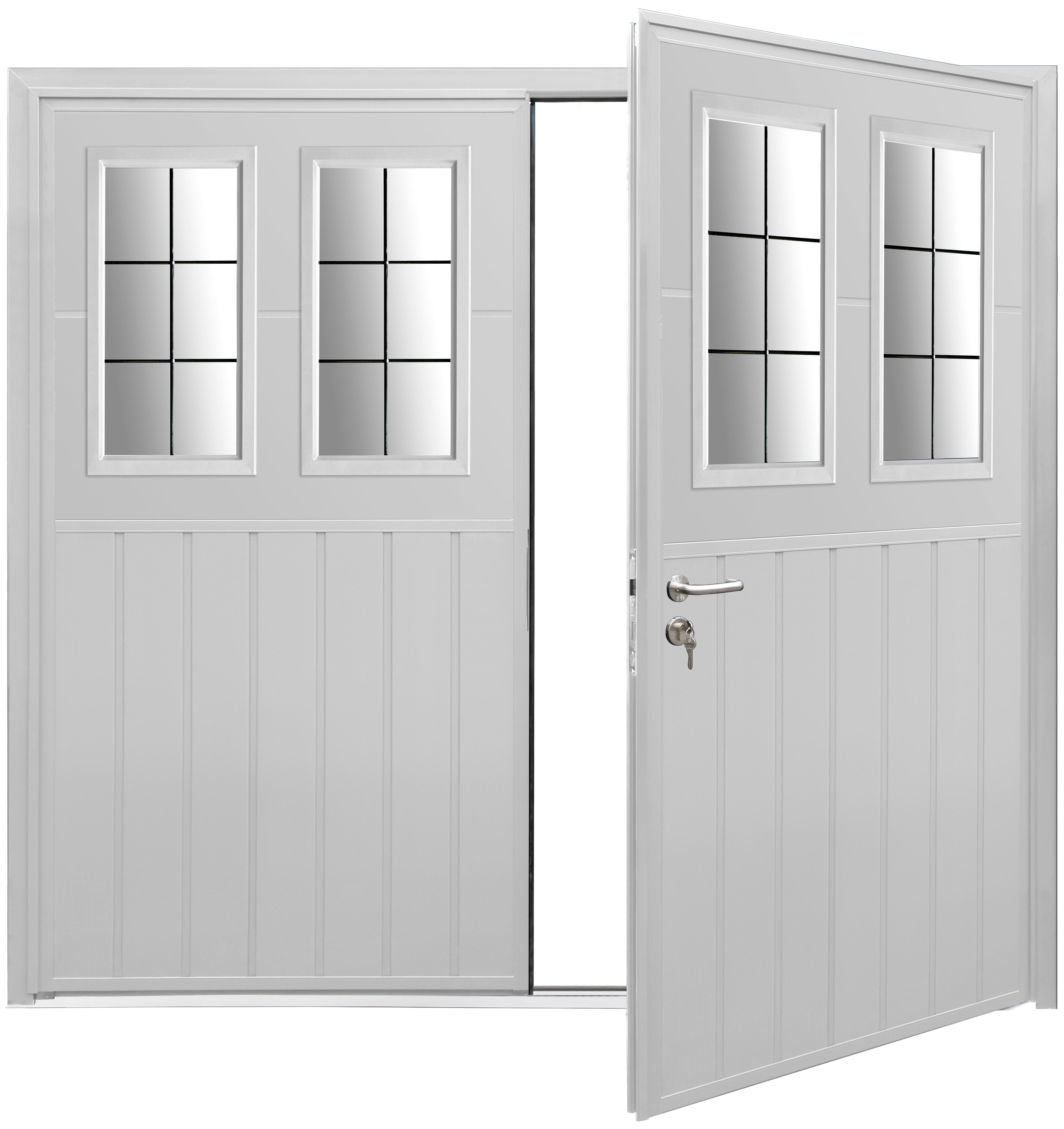 Teckentrup Car Teck Toplight Side Hinged Garage Door Standard Rib Vertical White RAL 9016