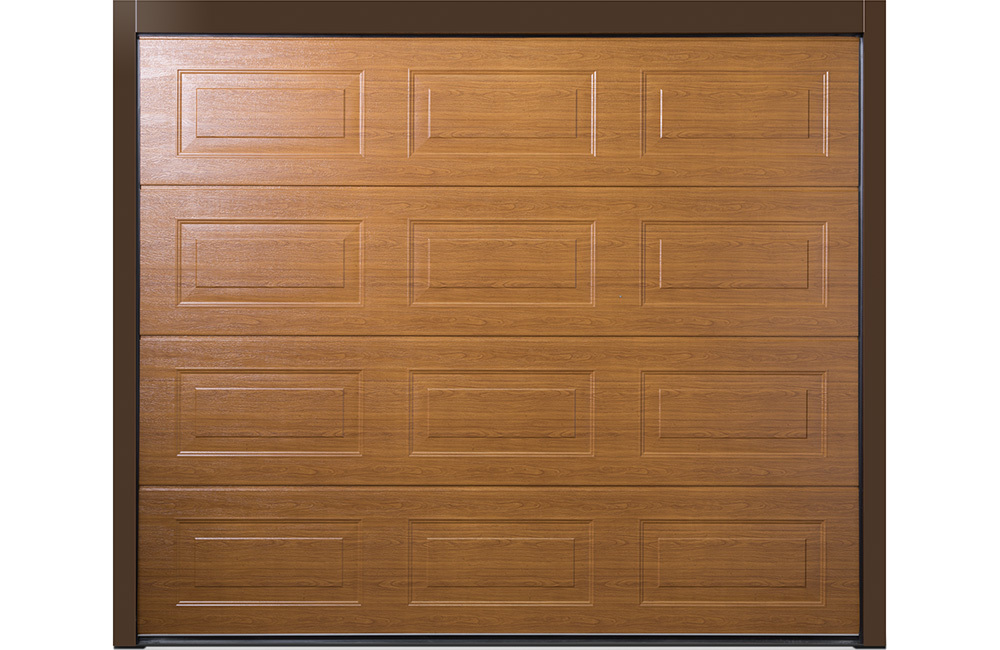 CarTeck Insulated Georgian Sectional Garage Door - Wood Effect Golden Oak