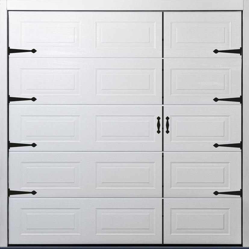 Georgian Sectional Garage Door with Coach House Mock Hinges, Handles (36mm x 178mm) & Centre Joint