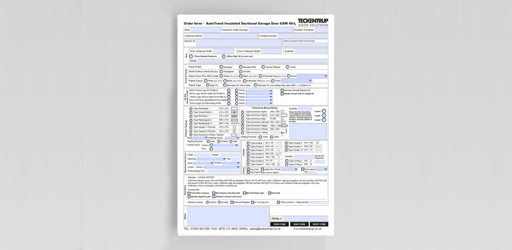 Teckentrup Garage Door Auto Trend Order Form 2025