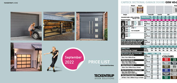 Teckentrup Home Garage Door Price List September 2022 cover