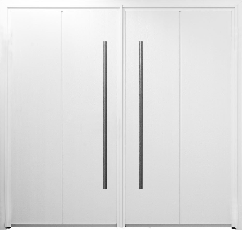 CarTeck Solid Side Hinged Garage Door - Vertical with Twin 1200mm D-Handles