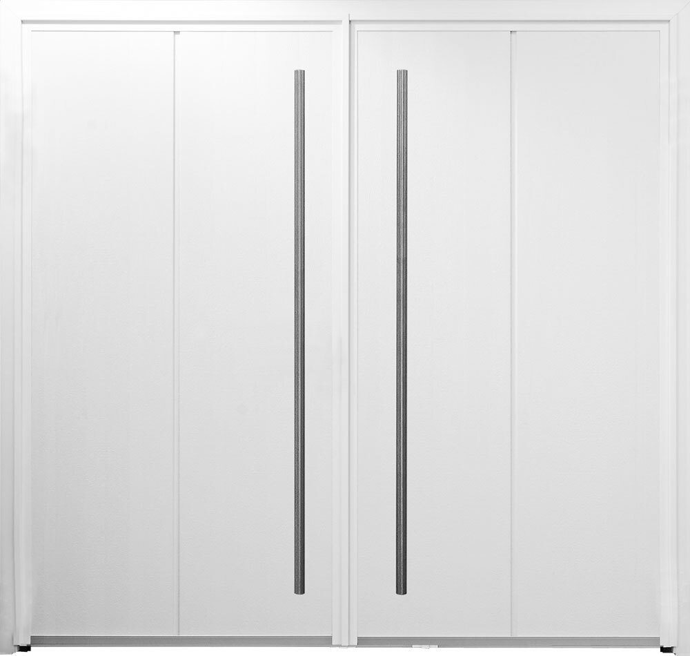 CarTeck Solid Side Hinged Garage Door - Vertical with Twin 1500mm D-Handles