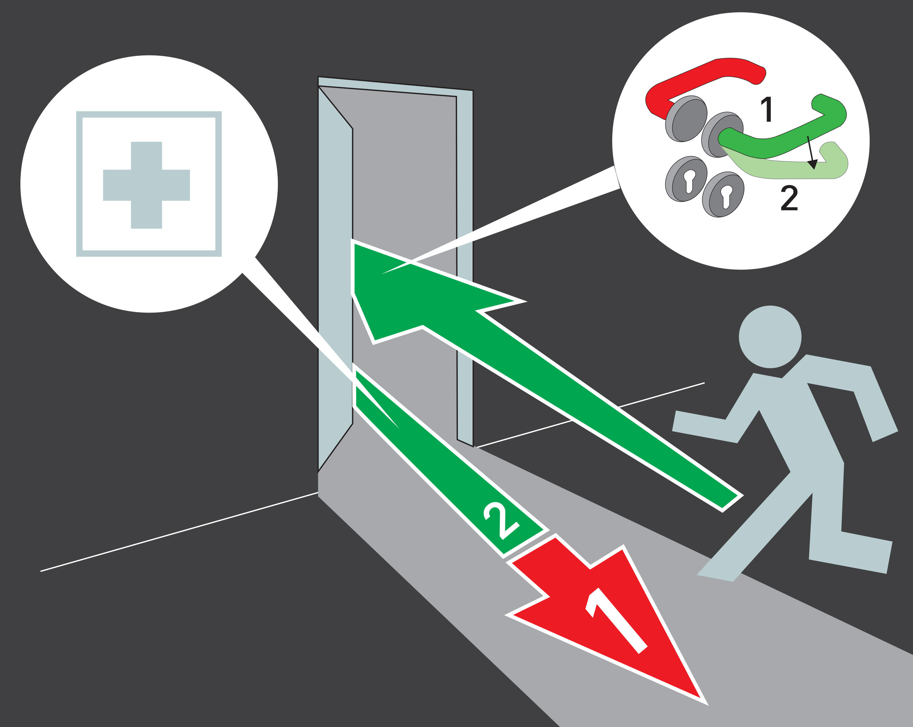 Door exit illustration transit function