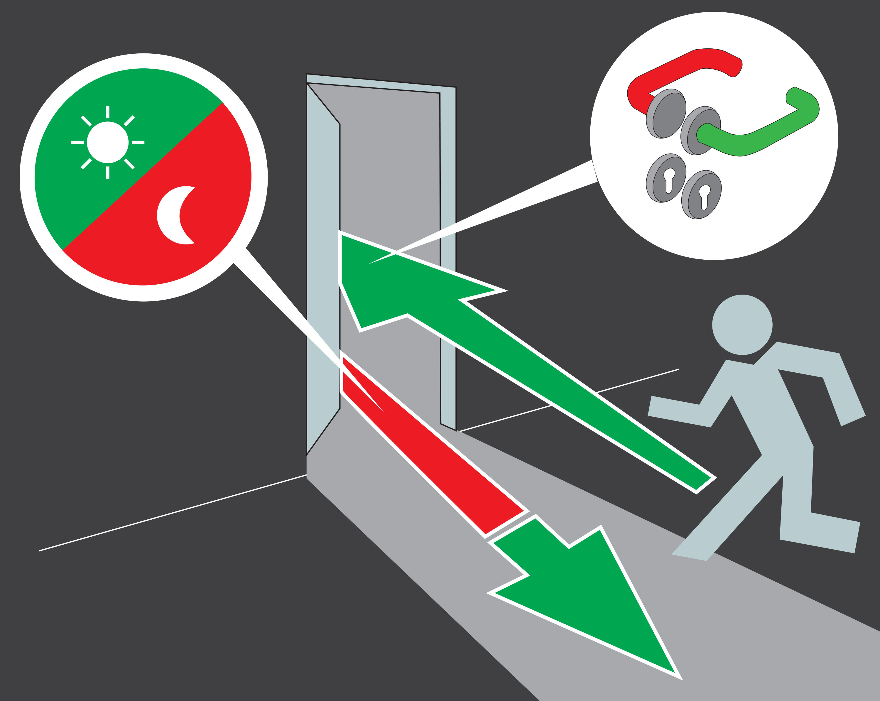 Door exit illustration switchover function