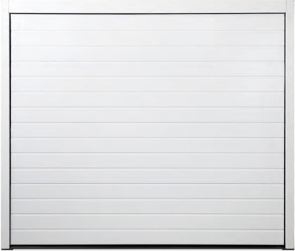 CarTeck Standard Ribbed Sectional Garage Door -Smooth White RAL 9016