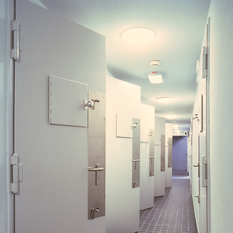 Steel Cell Doors In A Police Facility